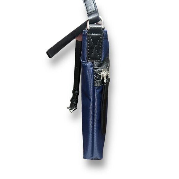 Marc Jacobs Blue Nylon Leather-Trimmed Crossbody Bag Adjustable Strap Pockets - Picture 8 of 15